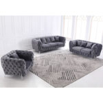 Divano Italiano Fabric Sofa Furniture Luxury Divani Casa Living Room Velvet Chesterfield Designer Fabric Sofa