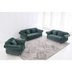 Wholesale Promotion Home Furniture Lounge Living Room Elegant Velvet Fabric Sofa Set with Metal Leg