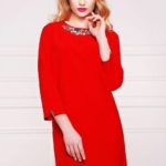 Dress with a bright necklace color red AKIRA red, id: 28842: 26