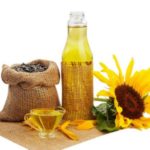 Packaged sunflower oil in 1 liter