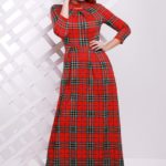 Charlotte dress d / r red-green cage, id: 17121: 2103