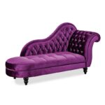 Luxury Crush Fabric Lounge Chaise for Living Room and Bedroom