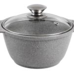 Casserole 1L with glass lid, AP (light marble)