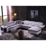 Italian Leather Furniture Set Living Room Electric Motion Sectional Power Recliner Sofa