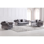 European Popular Home Furniture Luxury Chesterfield Lounge 3 seater Fabric Sofa