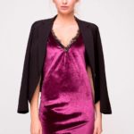 Velvet dress with lace BLIK lilac lilac, id: 28496: 1396