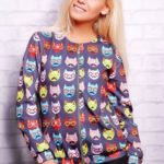 Mustache cats jacket Bomber2 (spring) d / r print, id: 21405: 365