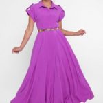 Luxurious floor-length maxi dress Alena lilac