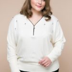 Jumper from angora with pearls ERIKA beige