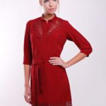 Dress with lace macrame DEBI burgundy turquoise, id: 28799: 1656
