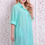 Shirt dress in a cage LAURENCE turquoise turquoise, id: 35326: 1656