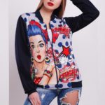 Girls pop-art jacket Apolo 4DN for print-t blue trim, id: 29090: 1272
