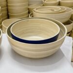 Spun Bamboo Bowl Set, Cereal Food Bowl, Salad Kitchen Handmade Bamboo Bowl, Manufactured in Vietnam